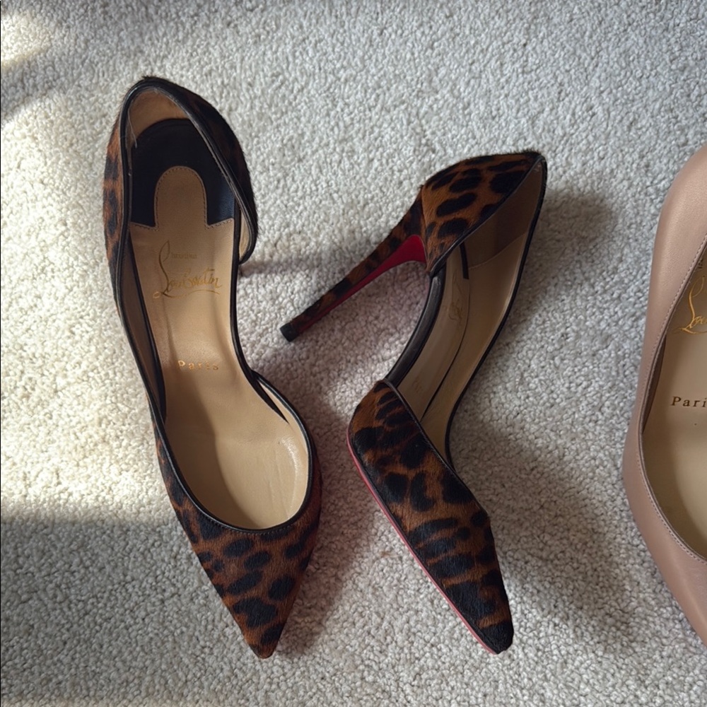 With box Christian Louboutin Brown and Black leopard print Iriza - Picture 2 of 8